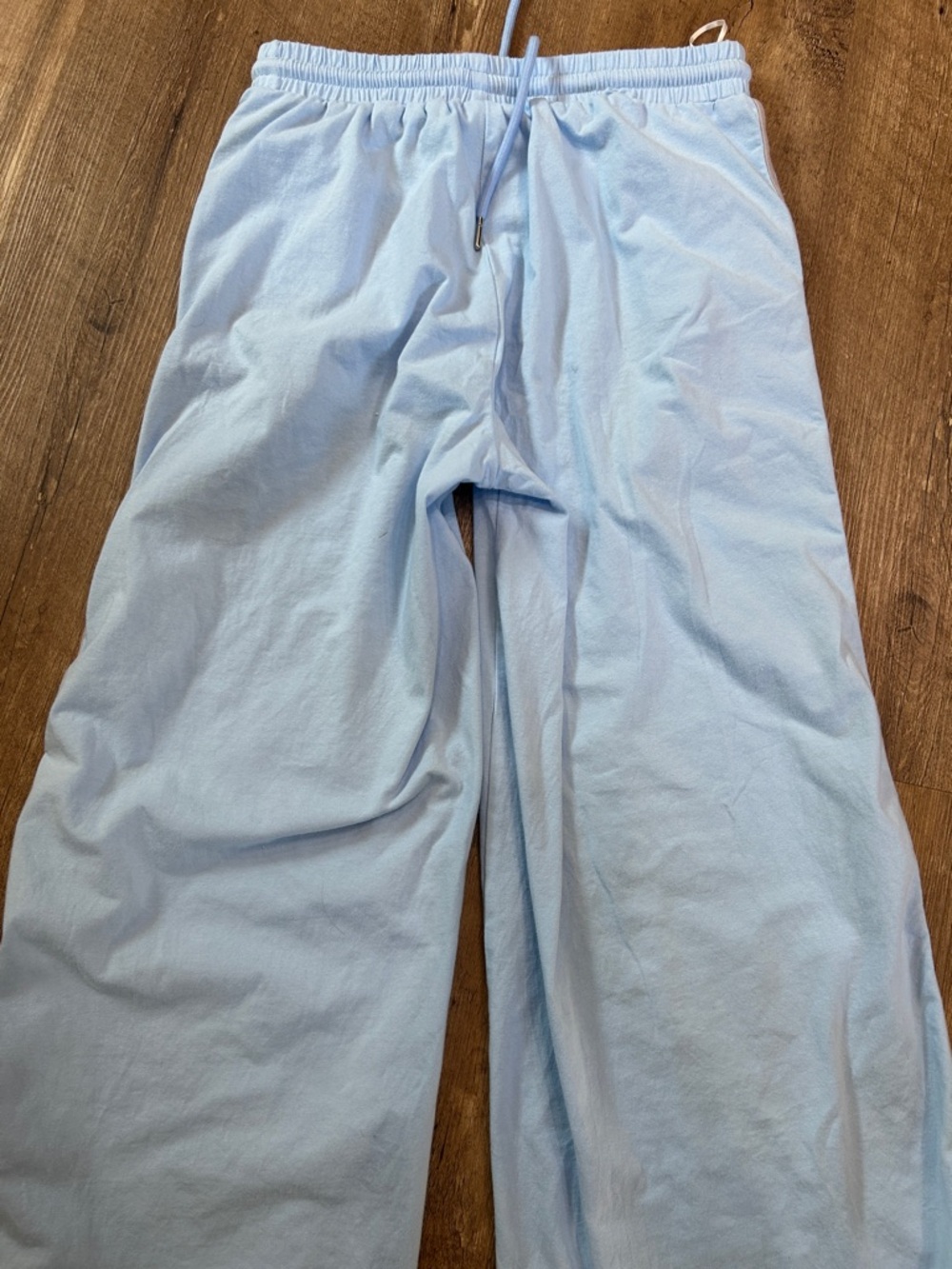Light Blue Drawstring Wide-Leg Sweatpants - Picture 7 of 8